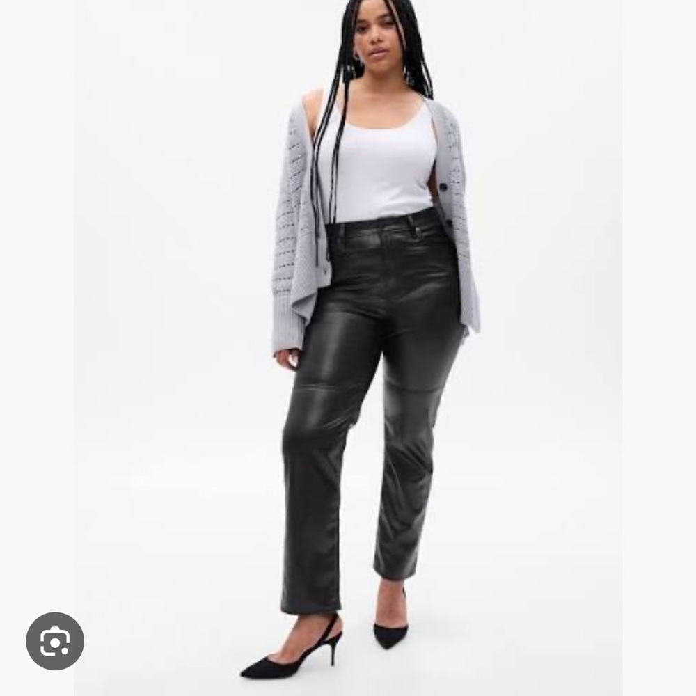 GAP Black Vegan Leather Trousers